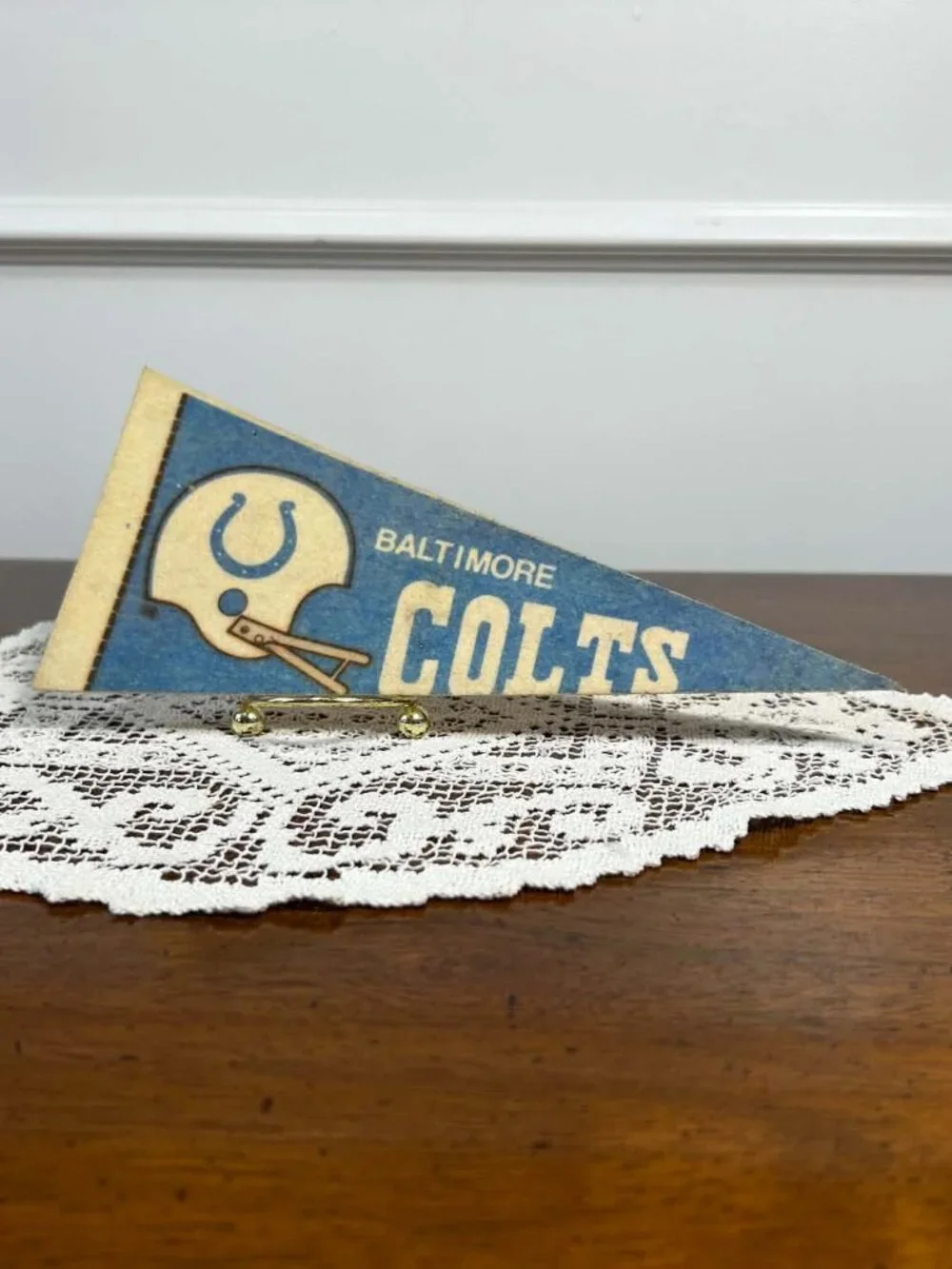 Vintage 1970s Baltimore Colts 9” Mini Felt Pennant